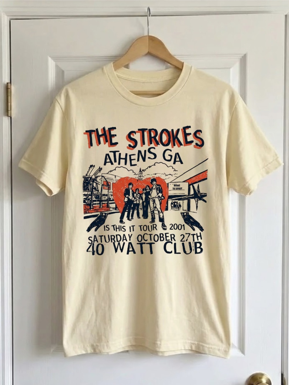 The Strokes Athens GA Tour Tee Off White Style Vintage